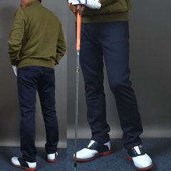 送料無料 アウトレット 撮影サンプル品 ネイビー/Mサイズ 【COMONGOLF/コモンゴルフ】超暖かい裏起毛フリースボンディングストレッチゴルフパンツ(CG-NF1901)ゴルフウェア メンズ 秋 冬 スラックス ロング ズボン 防寒 パシャ売り S-S