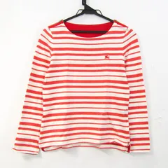 バーバリーロンドンブルーレーベル 長袖Ｔシャツ トップス ボーダー レディース 38サイズ 白オレンジ BURBERRY LONDON BLUE LABEL 【中古】