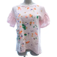 ツモリチサト TSUMORI CHISATO カットソー ボートネック プリーツスカート フレアスリーブ 半袖 2 ピンク /AUのサムネイル