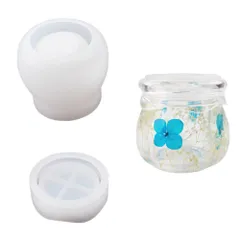 【特売】LOYELEY シリコンモールド 蓋付き 瓶 小物入れ 収納ケース ジャー 小物入れ シリコン型 レジン型 抜き型 DIY 手作り 手芸