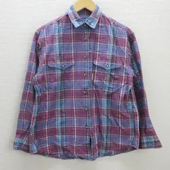 C■旧タグ■ノースフェイス/THE NORTH FACE チェック柄 長袖シャツ【L】紫/MENS■34【中古】■
