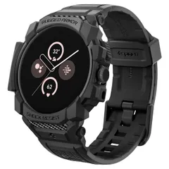 [Spigen] Google Pixel Watch 3 45mm 一体型バンド ケース 耐衝撃 TPU カバー スポーツバンド 落下 衝撃吸収 耐久性 傷防止 ラギッド・アーマー・プロ ACS07599 (マット・ブラック)