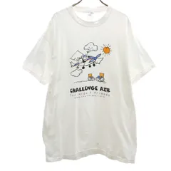 Hanes ヘインズ 90s オールド challenge air for kids and friends 半袖 Tシャツ L ホワイト BEEFY-T メンズ 古着
