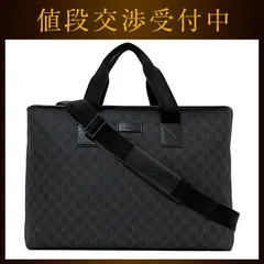 グッチ ２way バッグ f-22497 ブラック グレー GGスプリーム