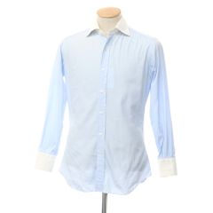 【中古】バタクハウスカット batak house cut ブロード織り クレリック ドレスシャツ ライトブルー【サイズ表記なし（XS位）】【メンズ】
