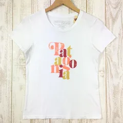 【Women's XS ホワイト系】 Patagonia ( パタゴニア ) フォント プリント Tシャツ Font Print T-Shirts オーガニックコットン製 アメリカ製 International Women's  コットン ショート