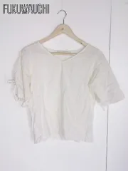 ◇ Khaju カージュ 袖フレア レースアップ 七分袖 ブラウス カットソー ホワイト *  【1002798753396】のサムネイル