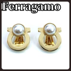 片耳 フェラガモ ヴァラリボン ロゴ刻印 ゴールド ピアス ヴァラ 