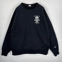 古着 チャンピオン Champion スウェット リバースウィーブ 復刻 ヘビーウェイト ドクロ ワンポイント刺繍 X Large  ブラック メンズ