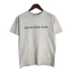 90年代 USA製 Calvin klein カルバンクライン 半袖Ｔシャツ ロゴ ライトグレー(メンズ S-M)中古 古着 U0108