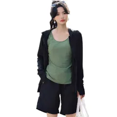 [Teddy] 水着 レディース 体型カバー タンキニ 長袖ラッシュガード ブラトップ ショーツ ショートパンツ 4点セット hys2327