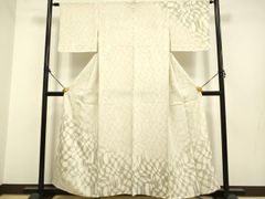 未着用 小紋 単衣 身丈168 裄65 紬 市松文様 着物 053b - メルカリ