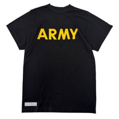Mサイズ 古着 米軍 実物 アメリカ軍 APFU トレーニングシャツ Tシャツ ロゴ イエロー ブラック