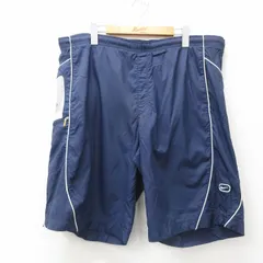 W40/古着 ナイキ NIKE ショート ナイロン パンツ ショーツ メンズ 00s ワンポイントロゴ 大きいサイズ 紺 ネイビー 内側メッシュ 25may31 