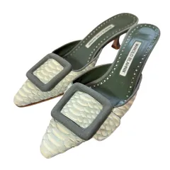 美品　36 MANOLO BLAHNIK メイセール　ヒョウ柄ミュール 美品 36 MANOLO BLAHNIK メイセール ヒョウ柄ミュール