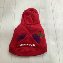 ミキハウス　miki house 犬服　パーカー　フード付き　ロゴ入り　赤　SSサイズ
