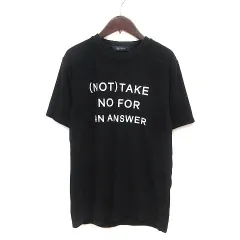 ナノベース nano BASE カットソー クルーネック パイル生地 プリント 半袖 L 黒 ブラック 白 ホワイト /MS