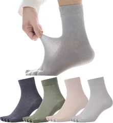 PIENILO 五本指ソックス メンズ 靴下 5本指 メッシュ 涼しい 4足セット(カラー4P,  25.0-27.0 cm)