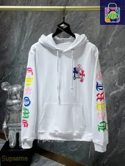 【本日限定特価】Chrome Hearts メンズ フーディー カラフルクロス プリント ブラック/ホワイト S-XL [本日特価|新品未使用品]