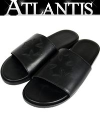 CHROME HEARTS 銀座店 クロムハーツ 未使用 sandal slides CHプラスパッチ レザー サンダル スライド size:44 黒 98292
