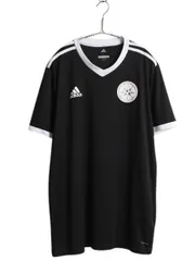 【お得なクーポン配布中!】 アディダス サッカー ユニフォーム メンズ L / 古着 ジャージ ゲームシャツ プラクティス 半袖 Tシャツ トレーニング ツートン 3ライン 黒
