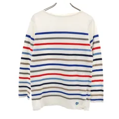 ORCIVAL オーシバル フランス製 ボーダー柄 長袖 バスクシャツ 18A ホワイト レディース 古着