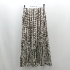 ◇ ⊇ GRL グレイル 総柄 ロング プリーツ スカート サイズM ブラウン レディース E  【1502060017084】