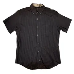 ★美品 PS Paul Smith ポールスミス 半袖シャツ ブラック ストライプ サイズM コットン メンズ