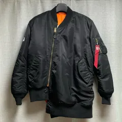 cdg x ALPHA INDUSTRIES(アルファ インダストリーズ) リバーシブル ma ー 1 ボンバー ジャケット 黒 L