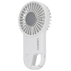 即納：[エンプティオ] ハンディファン 静音 充電式 冷却プレート アウトドア クリップ付き カラビナつき ホワイト 1