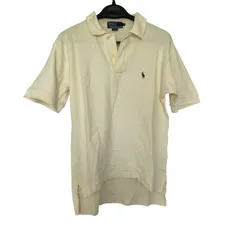 TR8 Polo by Ralph Lauren イエロー 黄色 クリーム ポロシャツ M メンズ 半袖 オフホワイト