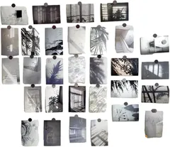 ドナリー おしゃれで可愛い ポストカード 30枚セット はがきサイズ 北欧 韓国 海外 インテリア 雑貨 ミニポスター(光と影のアート)