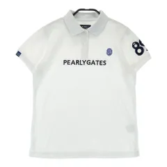 サイズ：0 PEARLY GATES パーリーゲイツ  半袖ポロシャツ ロゴプリント ホワイト系 [240101453192] ゴルフウェア レディース ストスト