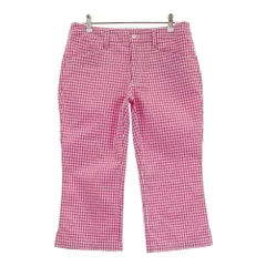 サイズ：L ADIDAS GOLF アディダスゴルフ  クロップドパンツ チェック柄 ピンク系 [240101470833] ゴルフウェア レディース ストスト