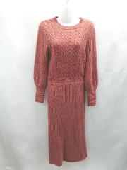 ◇ ⊇ N Natural Beauty Basic 長袖 ロング ワンピース サイズM レッド系 レディース E  【1503060033722】