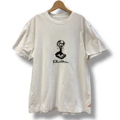 PHINGERIN インサイドアウト ボディ グラフィック刺繍 クールネックTシャツ 綿 コットン100% ホワイト Mサイズ メンズ 夏 ゴーゴー古着マルイ北千住店 草久1057Y