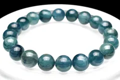 【１点物】高品質天然色◇グリーンブルー ブルーグリーンカイヤナイト　10mm　ブレスレット パワーストーン 天然石 _U7523