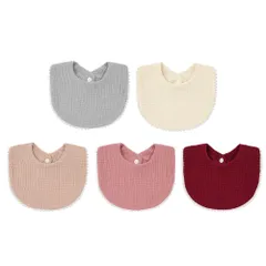 ☆ Aセット ☆ よだれかけ スタイ 5枚セット ベビー スタイ よだれかけ よだれ掛け 赤ちゃん スタイセット 5枚 セット お食事エプロン 男の子 女の子 ガーゼ 綿100 コットン シンプル 無地 ナチュラル 新生児 保育園 入園準備 前掛け
