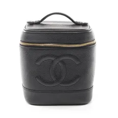 シャネル CHANEL ハンドバッグ ココマーク ブラック レザー 縦型バニティ レディース Used A