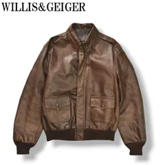 80sヴィンテージ ウィリス&ガイガー WILLIS&GEIGER A-2 フライトジャケット ゴートスキン レザー 本革 山羊革 革ジャン ジャンパー ブルゾン アウター 42 ブラウン メンズのサムネイル
