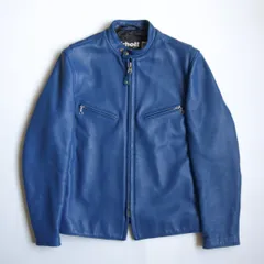 【牛革】Schott レザー ライダースジャケット 青 ヴィンテージ加工 2025年最新】shott ライダース 青 ブルーの人気アイテム - メルカリ