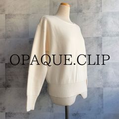 【美品☆匿名】オペークドットクリップ　ニット　M　ホワイト　白　アイボリー　きれいめ　上品　シンプル　リブ