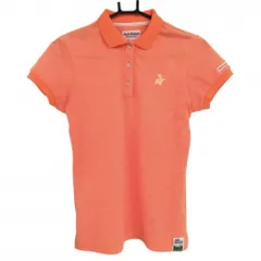【超美品】ジャックバニー 半袖ポロシャツ 蛍光オレンジ ロゴ刺しゅう レディース 1(M) ゴルフウェア Jack Bunny