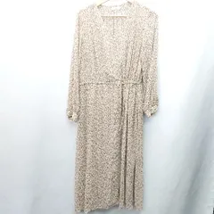 ◇ ITEMS URBAN RESEARCH 総柄 長袖 ロング丈 ワンピース サイズFree ブラウン系 レディース E  【1407180040243】