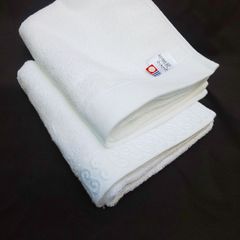 純白 今治 フェイスタオル■厚手 332匁 ×２枚■白さにこだわり！■日本製