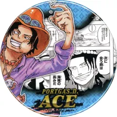 【中古】バッジ・ピンズ ポートガス・D・エース(背景水色) 「ワンピース コレクション缶バッジ “HEROES” ポートガス・D・エース」