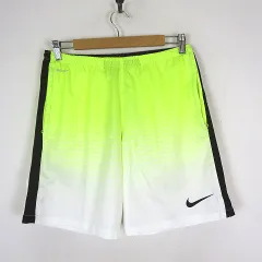 ナイキ NIKE サッカー ショートパンツ ハーフパンツ DRY-FIT グラデーション ロゴ 刺繍 メッシュ 切替 L ネオンイエロー 白 ホワイト 黒 ブラック 国内正規品