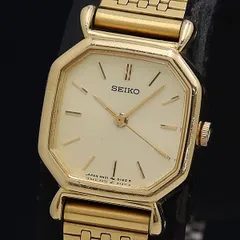 QZ セイコー 4N21-5022 オクタゴン ゴールド文字盤 レディース腕時計 OKZ 2000000 NSK