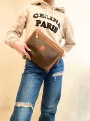 CELINE セリーヌ マカダム セカンドバック ブラウン PVC トリオンフ