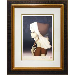 「真作」松本弘「合掌造りの里」風景画　油彩画　額装　サイン有り　F8号 真作」松本弘「合掌造りの里」風景画 油彩画 額装 サイン有り F8